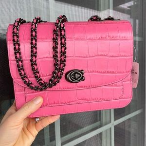Coach handbag pink color leather new